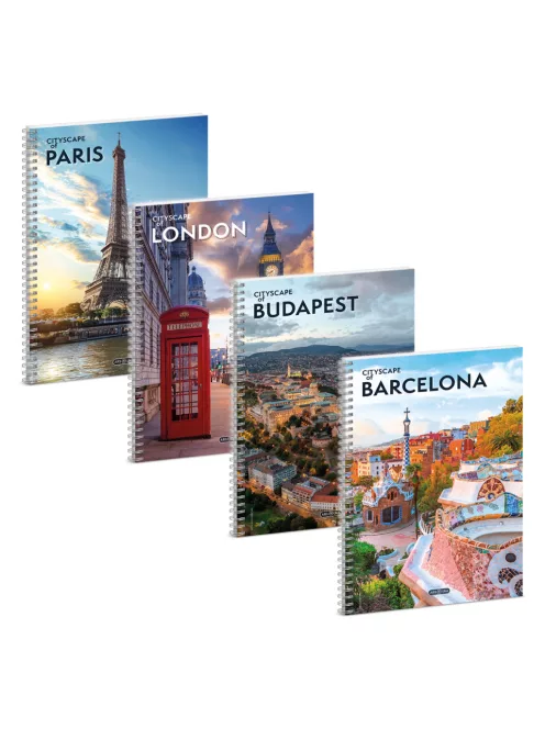 Ars Una Cityscape A/4 spirálfüzet-négyzethálós