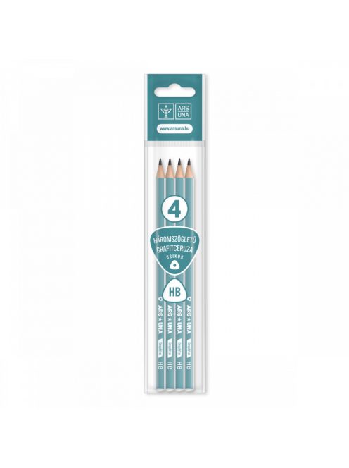 Ars Una HÁROMSZÖGLETŰ GRAFITCERUZA, HB-CSÍKOS, 4DB  (5993120005848)