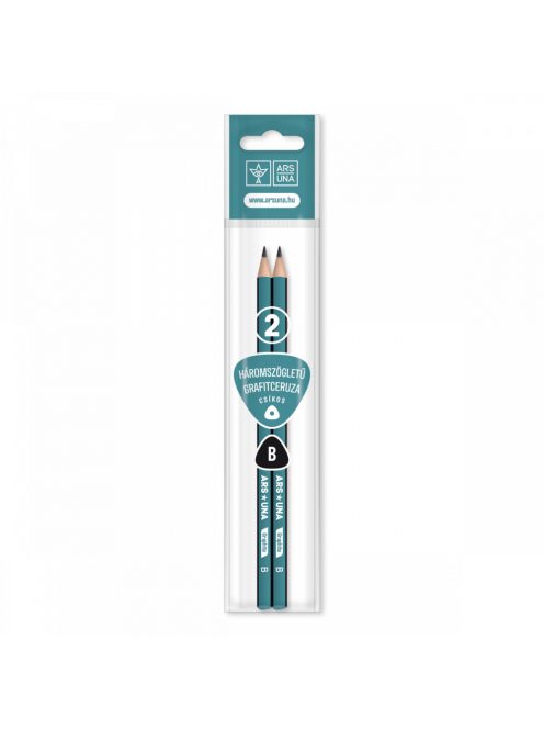 Ars Una HÁROMSZÖGLETŰ GRAFITCERUZA, B-CSÍKOS, 2DB  (5993120005879)