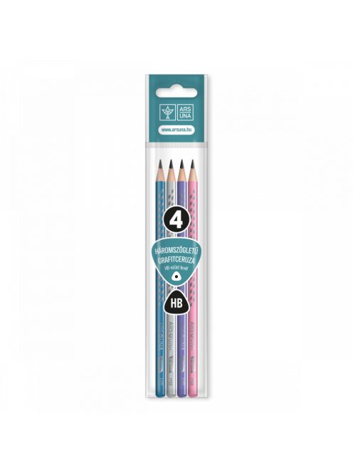 Ars Una HÁROMSZÖGLETŰ GRAFITCERUZA, HB-EZÜST LEVÉL, 4DB (5993120011498)