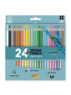   Ars Una 24 színű, háromszögletű színes ceruzakészlet hegyezővel