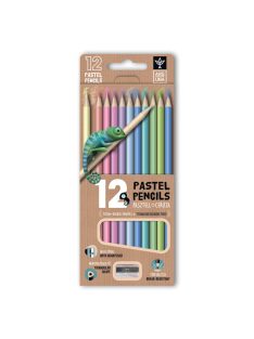   Ars Una 12 színű, háromszögletű színes ceruzakészlet hegyezővel, pasztell