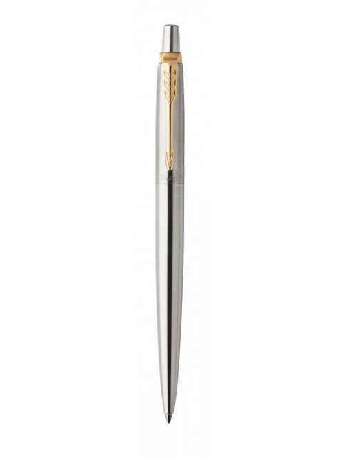 Golyóstoll, 0,7 mm, nyomógombos, arany színű klip, rozsdam. acél tolltest, PARKER Royal Jotter, kék (ICPJBPSTGT) (7010556010)