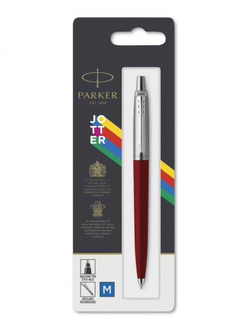 Parker Royal Jotter ORIGINAL Golyóstoll PIROS, EZÜST KLIPSZ 2096857 (7010595006)