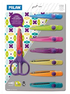   Kreatív ollószett MILAN, 8 db különböző cserélhető vágóél, biztonsági műanyag pengevédő, 3 éves kortól (8411574006725)