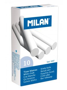   Fehér kréta MILAN, hengeres test, pormentes, táblára és asztfaltra ajánlott, 10 db-os (8411574010371)