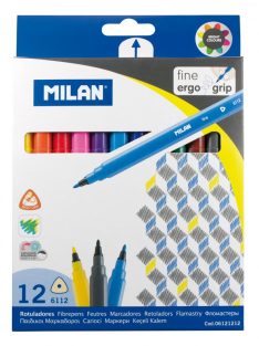   Filctoll készlet MILAN 6112, 12 különböző szín, 2 mm-es hegy, háromszög test (8411574031970)