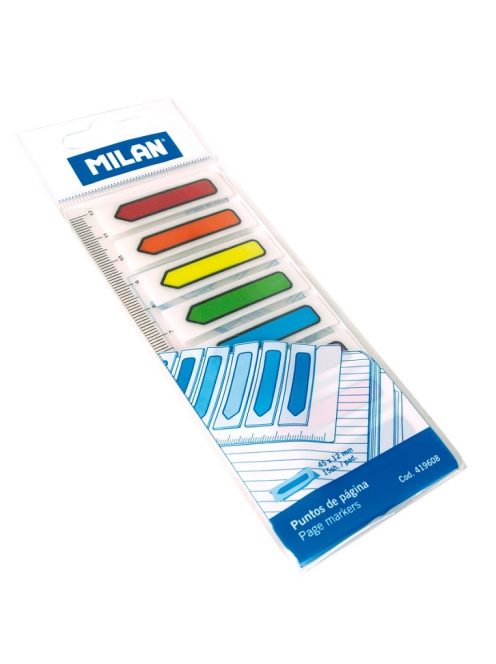 Oldaljelölő címke MILAN, nyíl alakú, neon, 45x12 mm, 8x15 lapos, 8 színű (8411574040316)