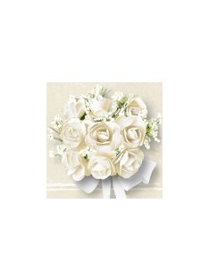   AMB.13306790 White Roses papírszalvéta 33x33cm,20db-os (8712159105001)
