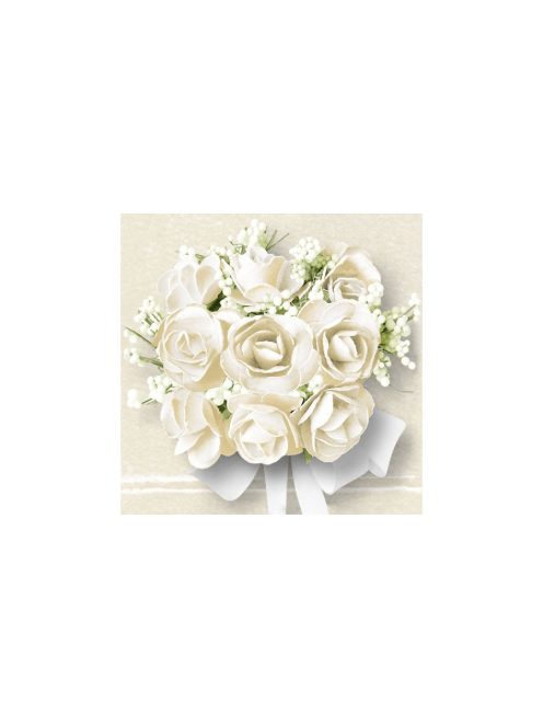 AMB.13306790 White Roses papírszalvéta 33x33cm,20db-os (8712159105001)
