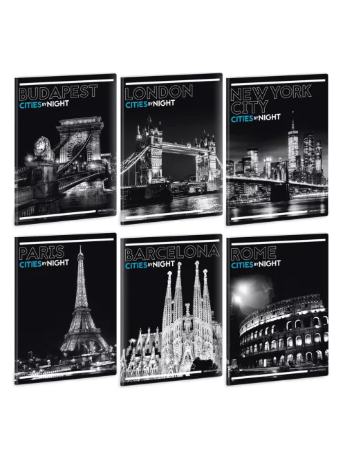 Ars Una A/5 EXTRA KAPCSOS FÜZET-SIMA CITIES BY NIGHT (933) 19 (93159333)
