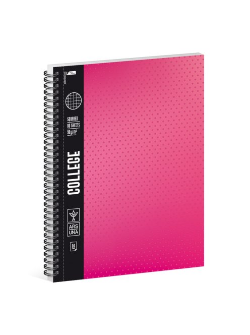 Ars Una SPIRÁLFÜZET COLLEGE A4-NÉGYZETHÁLÓS PINK(562) 19 (95145624)
