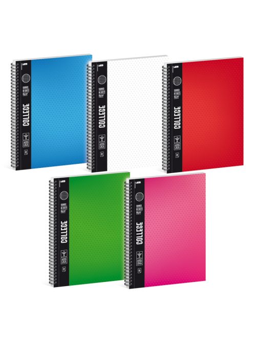 Ars Una SPIRÁLFÜZET COLLEGE A4-NÉGYZETHÁLÓS 5 SZÍNŰ MIX (565) 19 (95145655)