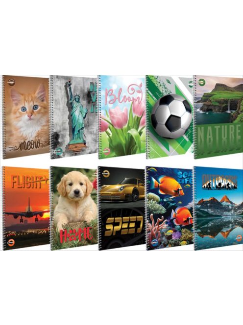 Spirálfüzet T-Creativ A/5-70 m mintás fedelű, sima, 70 lapos