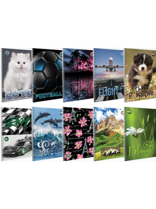 Spirálfüzet T-Creativ A/5-70 m mintás fedelű, vonalas, 70 lapos