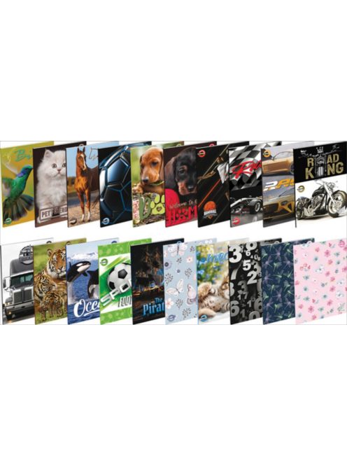 Füzet T-Creativ A/5 27-32 négyzetrácsos, vegyes minta, 20 db/csom.