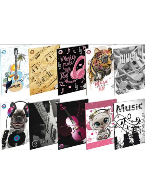 Füzet T-Creativ A/5 36-16 hangjegy, vegyes minta, 20 db/csom.