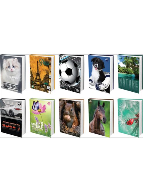 Napló T-Creativ A/5 sima 48 lapos, keménytáblás, 10 vegyes minta