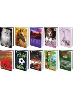   Napló T-Creativ A/6 sima 48 lapos, keménytáblás, 10 vegyes minta