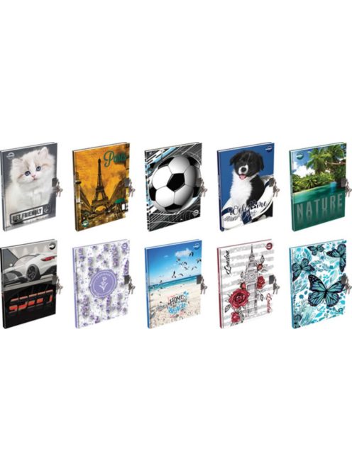 Emlékkönyv T-Creativ A/5 keményfedelű, lakattal, sima belív, 48 l