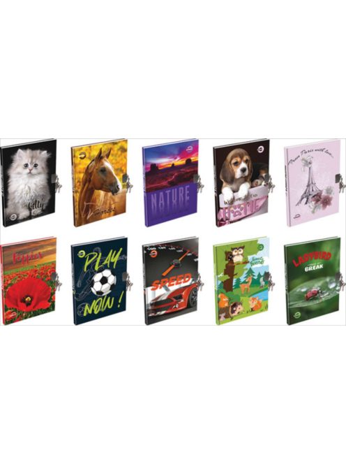 Emlékkönyv T-Creativ A/6 keményfedelű, lakattal, sima belív, 48 l