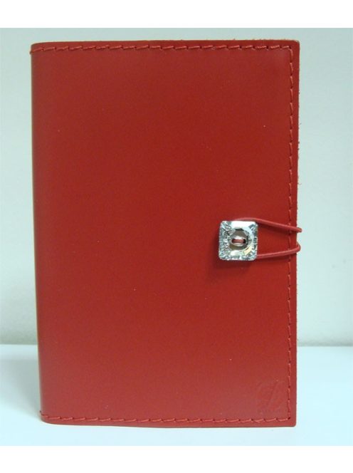 Swarovski kristályos bőr notesz, piros (AGB1853)