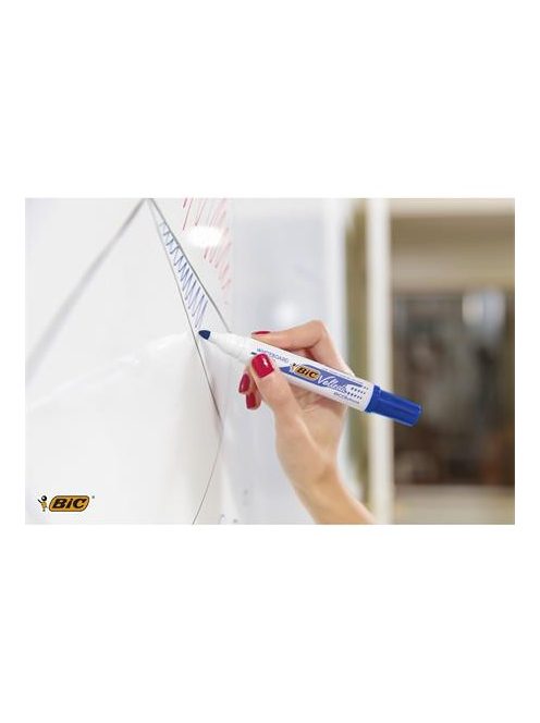 Flipchart- és táblamarker, 1,4 mm, kúpos, BIC" Velleda ecolutions", kék (BC904938)