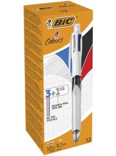   Golyóstoll, háromszínű, nyomósirónnal egyben, BIC "4 Colours" (BC942104)