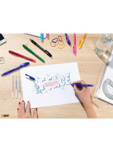   Rollertoll, törölhető, 0,35 mm, kupakos, BIC "Gel-ocity Illusion", fekete (BC943441)