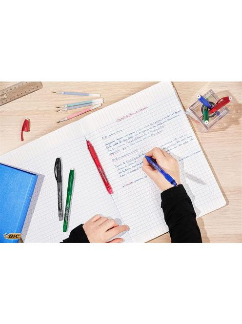 Rollertoll, törölhető, 0,35 mm, kupakos, BIC "Gel-ocity Illusion", fekete (BC943441)