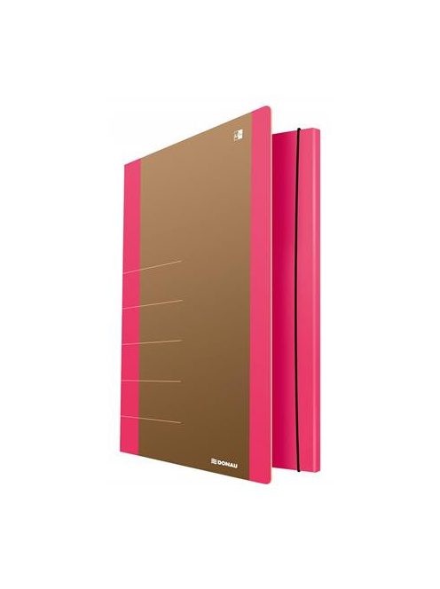 Gumis mappa, karton, A4, DONAU "Life", neon rózsaszín (D2060R)