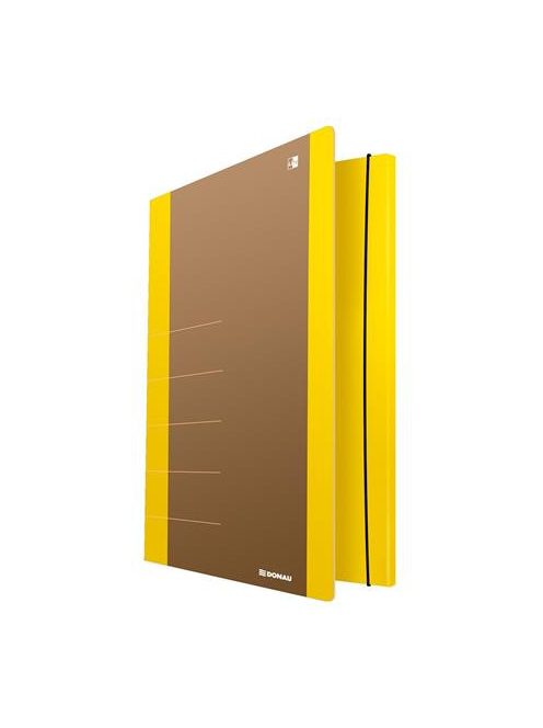 Gumis mappa, karton, A4, DONAU "Life", neon sárga (D2060S)