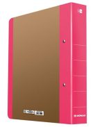 Gyűrűs könyv, 2 gyűrű, D alakú, 50 mm, A4, karton, DONAU "Life", neon rózsaszín (D3835R)