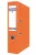 Iratrendező, 75 mm, A4, PP/karton, élvédő sínnel,  DONAU "Life", neon narancssárga (D3969NN)