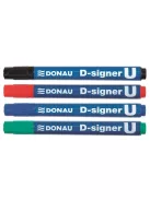 Alkoholos marker, 2-4 mm, kúpos, DONAU "D-signer U", fekete (D7371FK)