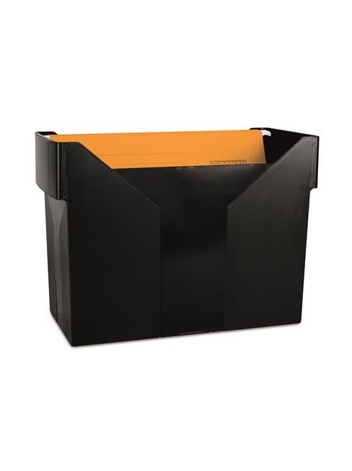 Függőmappa tároló, műanyag, 5 db függőmappával, DONAU, fekete (D7422FK)