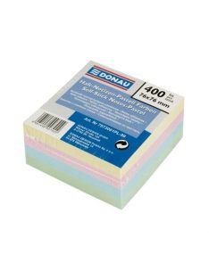   Öntapadó jegyzettömb, 76x76mm, 400 lap, DONAU, pasztell színek (D7573)