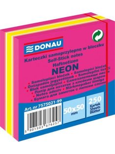  Öntapadó jegyzettömb, 50x50 mm, 250 lap, DONAU, neon rózsaszín (D757502)