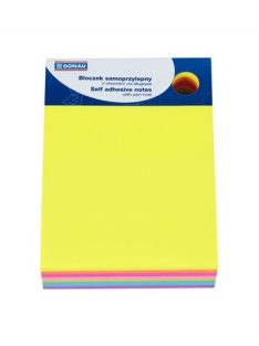   Öntapadó jegyzettömb, 101x76 mm, 7x40 lap, DONAU, vegyes szín (D7581)