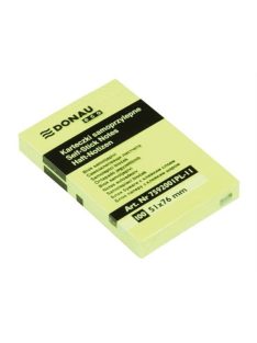   Öntapadó jegyzettömb, 51x76mm, 100 lap, DONAU "ECO", sárga (D7592)