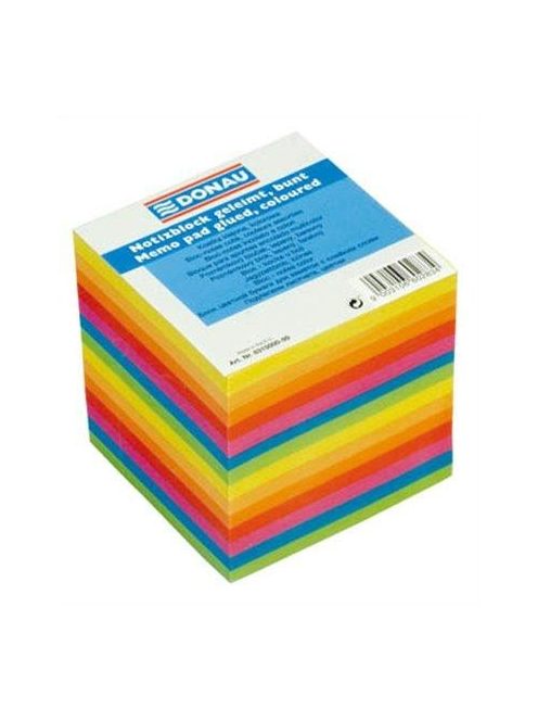 Kockatömb, 90x90x90 mm, ragasztott, DONAU, színes (D831599) (D831599)