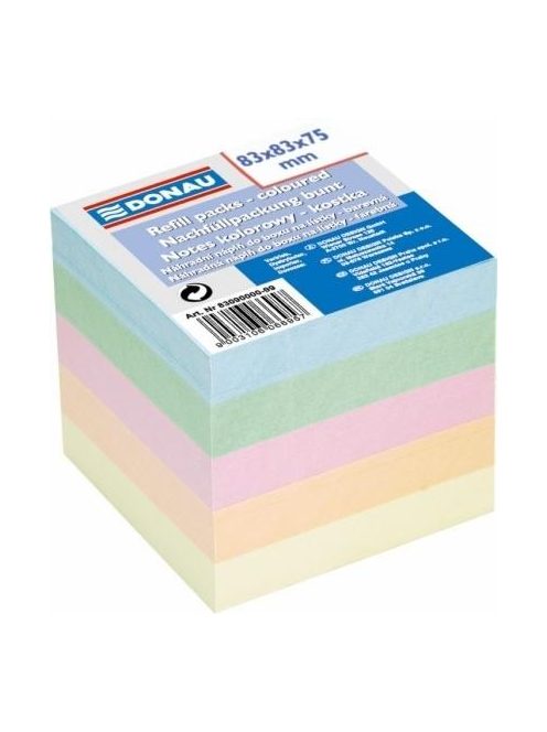 Kockatömb, 83x83x75 mm, DONAU, színes  (D8319) (D8319)