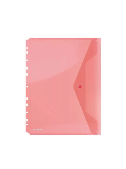 Irattartó tasak, A4, PP, patentos, lefűzhető, DONAU, piros (D8540P)