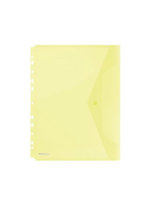 Irattartó tasak, A4, PP, patentos, lefűzhető, DONAU, sárga (D8540S)