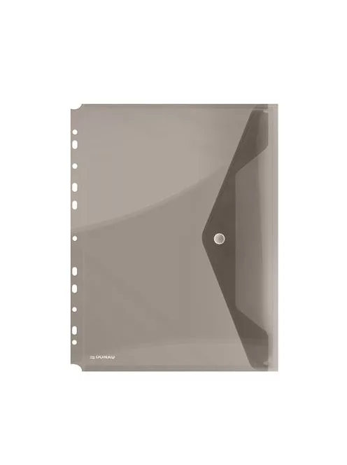 Irattartó tasak, A4, PP, patentos, lefűzhető, DONAU, füstszínű (D8540SZ)