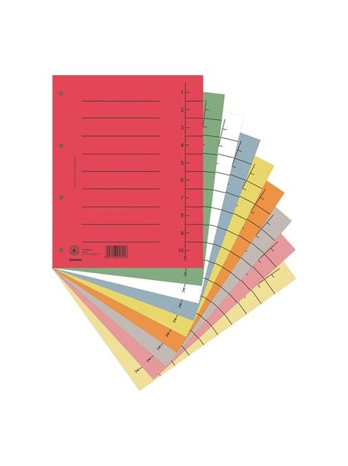 Regiszter, karton, A4, DONAU, vegyes színek (D8610V)