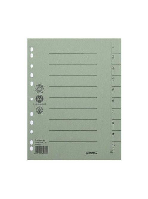 Regiszter, karton, A4, DONAU, zöld (D8610Z)