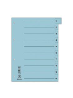 Regiszter, karton, A4, mikroperforált, DONAU, kék (D8611K)