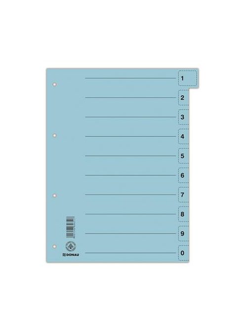 Regiszter, karton, A4, mikroperforált, DONAU, kék (D8611K)