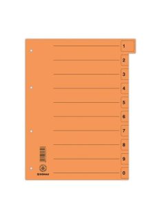   Regiszter, karton, A4, mikroperforált, DONAU, narancssárga (D8611N)